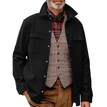 Herren Fleecejacke Stehkragen Modern mit Brusttaschen