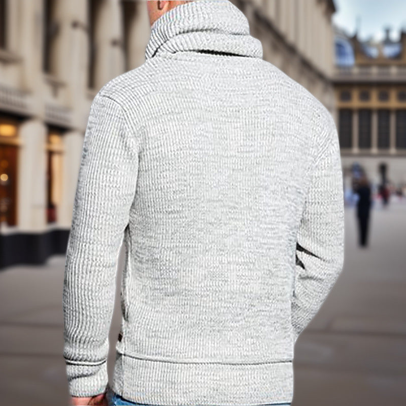 Herren Kapuzenpullover Grobstrick Modern mit Kängurutasche