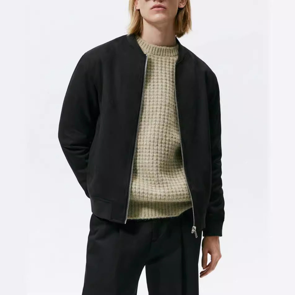 Herren Sweatjacke Elegantes Design Rundhals mit Taschen