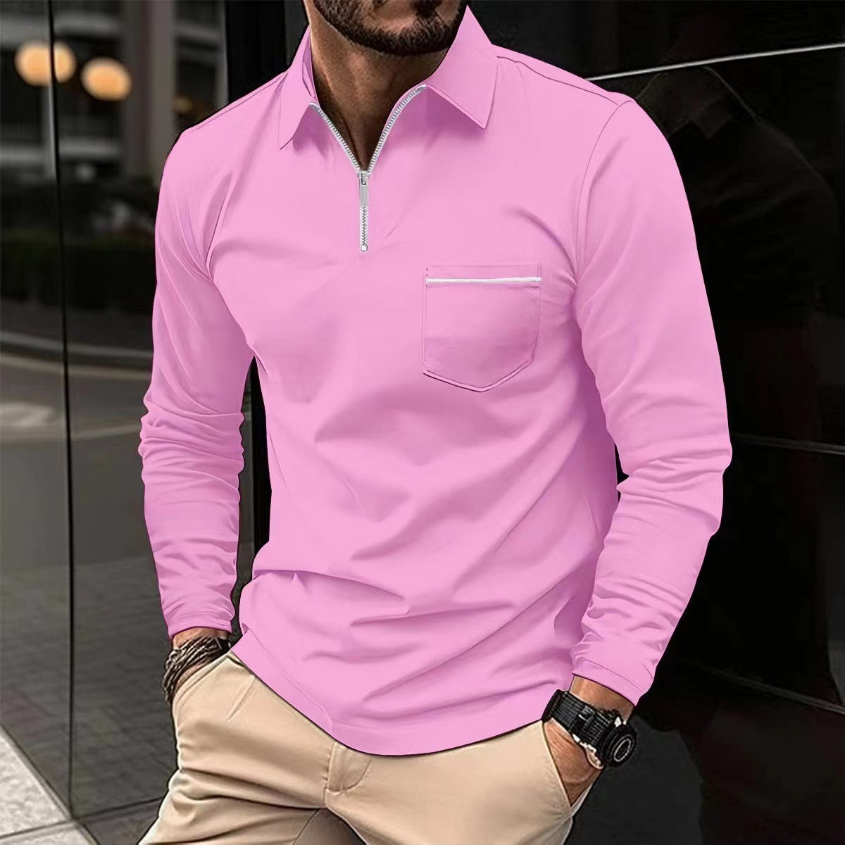 Herren Poloshirt Elegant Kurzarm Berlin Style