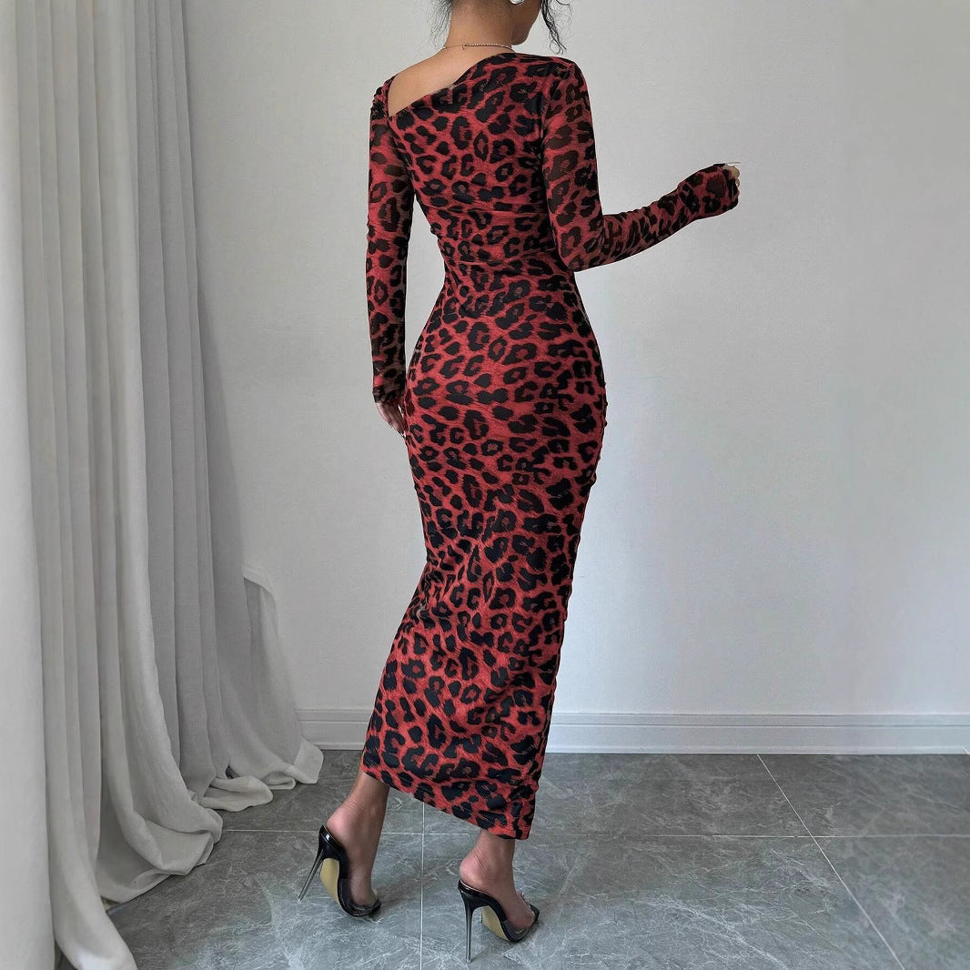 Langes Maxikleid Asymmetrischer Ausschnitt Elegent