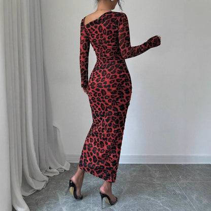 Langes Maxikleid Asymmetrischer Ausschnitt Elegent