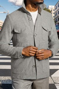 Herren Jacke Urban Style Doppelkragen Praktisch