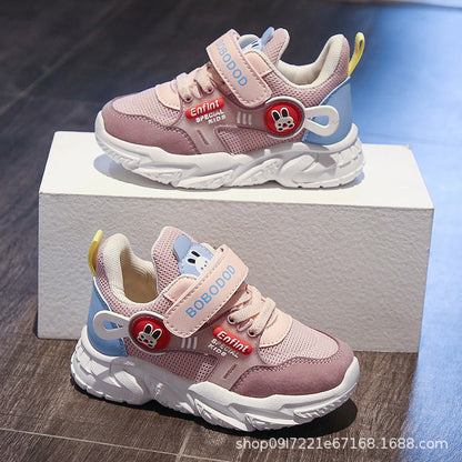 Damen Sneaker Sportlich Kinder Motiv Klettverschluss