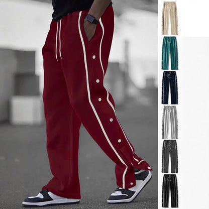 Herren Freizeithose Sportlich Mit Druckknöpfen Modern - BerlinGlamour