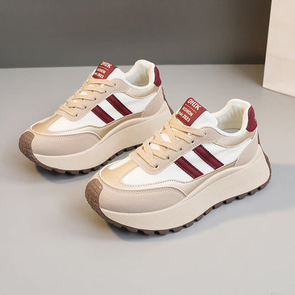 Damen Sneaker Sportlich Plateau mit Dämpfung Schwarz