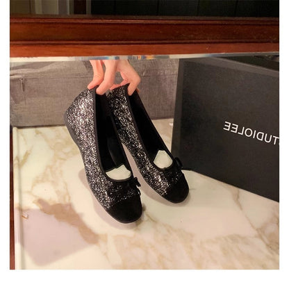 Damen Ballerinas Glitzer Elegant Schuhe - BerlinGlamour