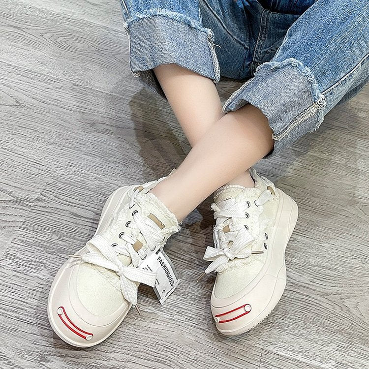 Damen Sneaker Trendy Schuhe mit Schnürung Modern