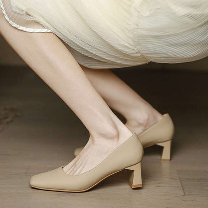 Damen Pumps Quadratischer Absatz Elegante Schuhe