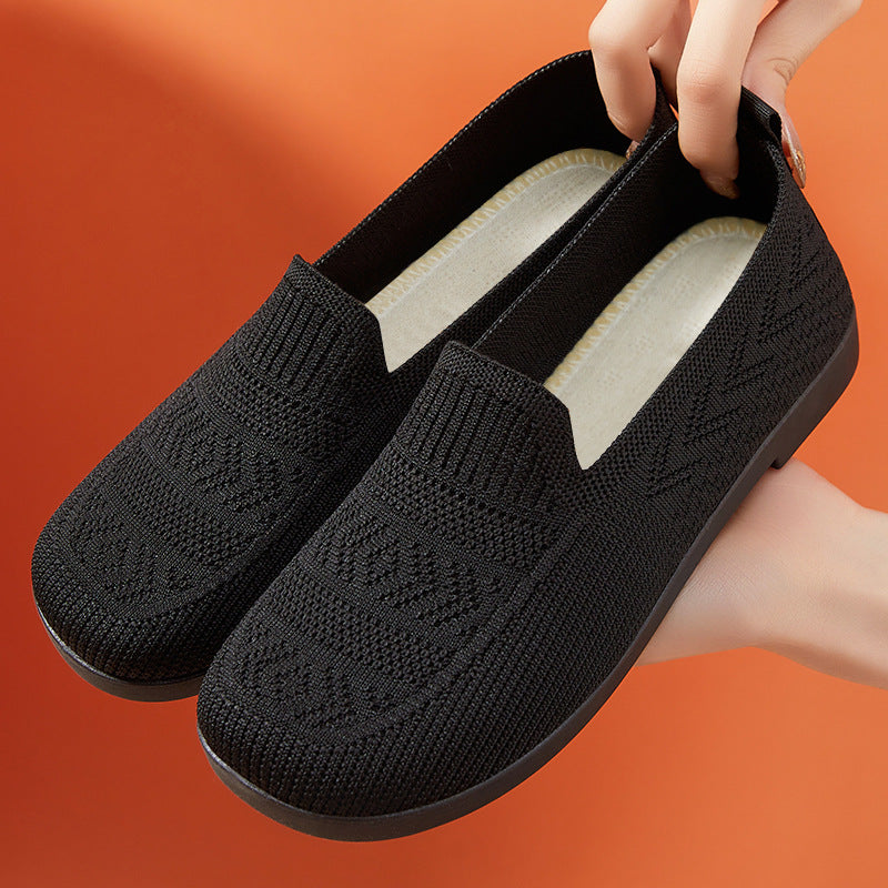 Damen Strick-Slipper Bequem Elastisch Rutschfest