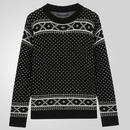 Herren Pullover Norweger Muster Hochkragen Warm - BerlinGlamour