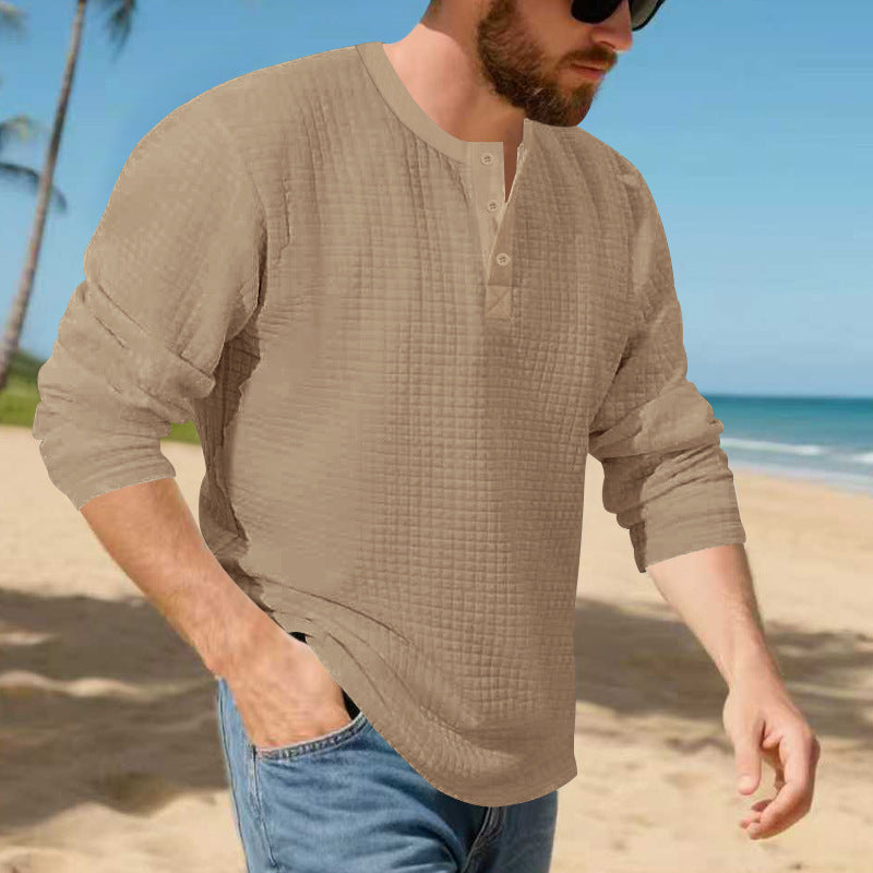 Herren Langarmshirt Modern Strukturiert Berlin Stil