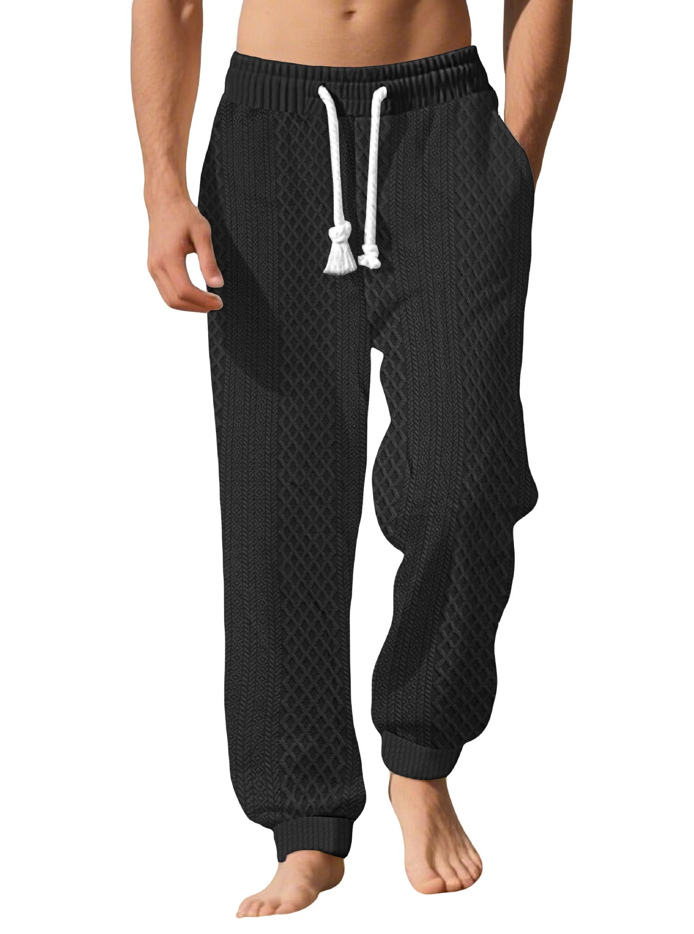 Herren Freizeithosen Bequem Kordelzug Elegant