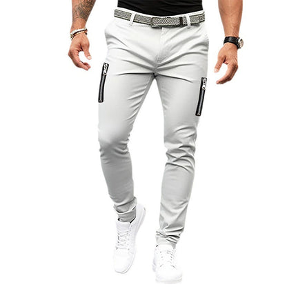Herren Slimfit Jeanshose mit Reißverschluss Taschen Modern