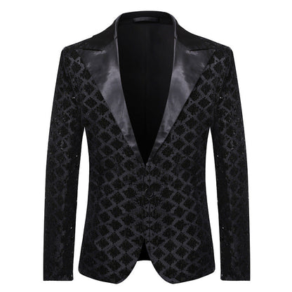 Glitzernder Herren Blazer Pailletten jack schwarz