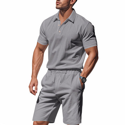 Herren Sport-Outfit Polohemd Kurze Hosen Sommer