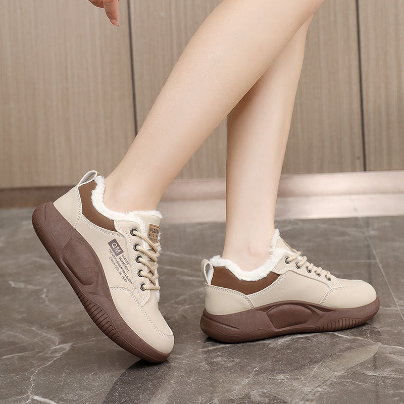Warme Winter Sneaker Damen Fleece Innensohle Schneestiefel