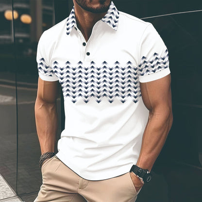 Herren Poloshirt Modern Musterdetails Slim Fit