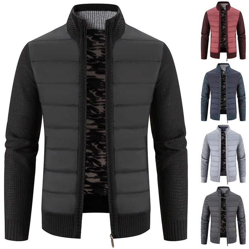 Herren Steppjacke Hybride Strickdesign Moderne Winterjacke - BerlinGlamour