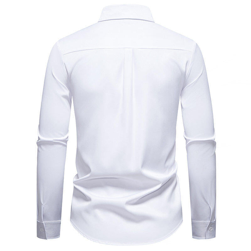 Elegantes Langarmhemd Herren Bestickt Modern Berlin