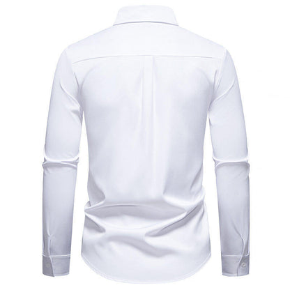 Elegantes Langarmhemd Herren Bestickt Modern Berlin