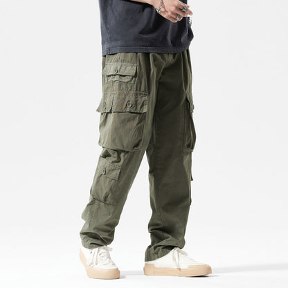 Herren Cargo-Hose Vieltaschen Elastischer Bund