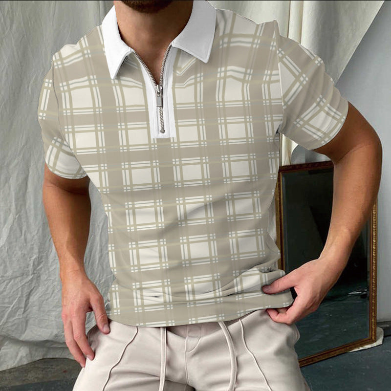 Herren Polo Shirt Kurzarm Kariert Modern Berlin