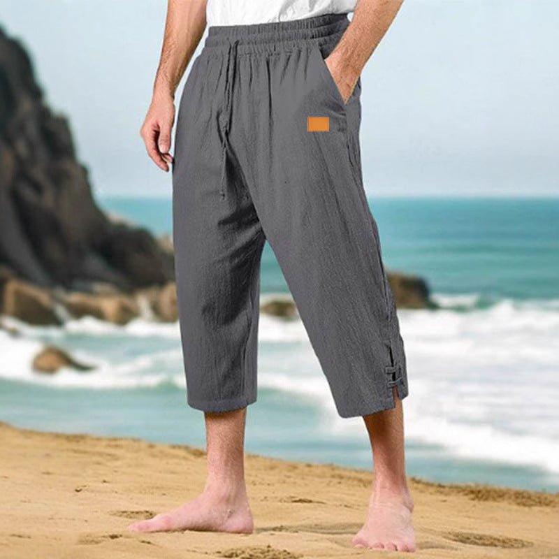 Herren Strandhose Leicht Mit Seitenschlitzen Sommerhose