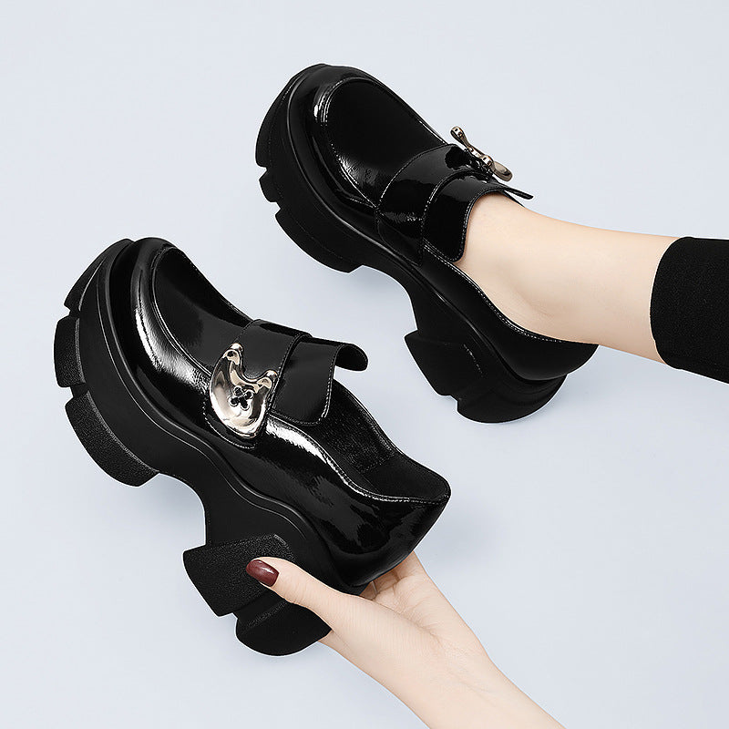 Damen Plateau Schuhe Hoch mit Schnalle Modern - BerlinGlamour