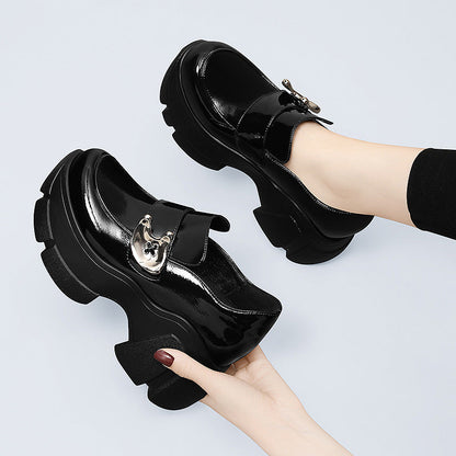Damen Plateau Schuhe Hoch mit Schnalle Modern - BerlinGlamour