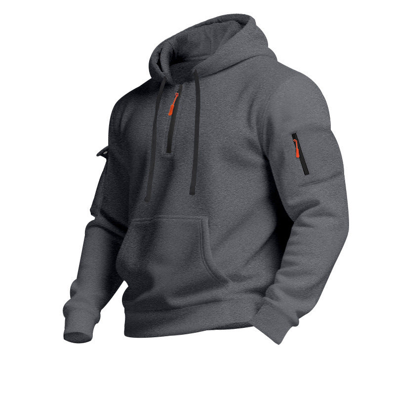 Schöne Sportliche Kapuzenpullover mit Reißverschluss und praktischen Taschen BerlinGlamour.