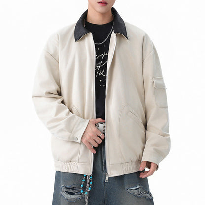 Männer Utility-Jacke Oversized Reißverschluss Praktisch Modern