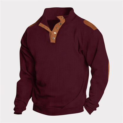 Herren Pullover Lässig Modern Knopfleiste Verstärkte Schultern
