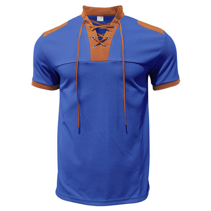 Herren Kurzarm-Shirt Sportlich Modern Latz-Design