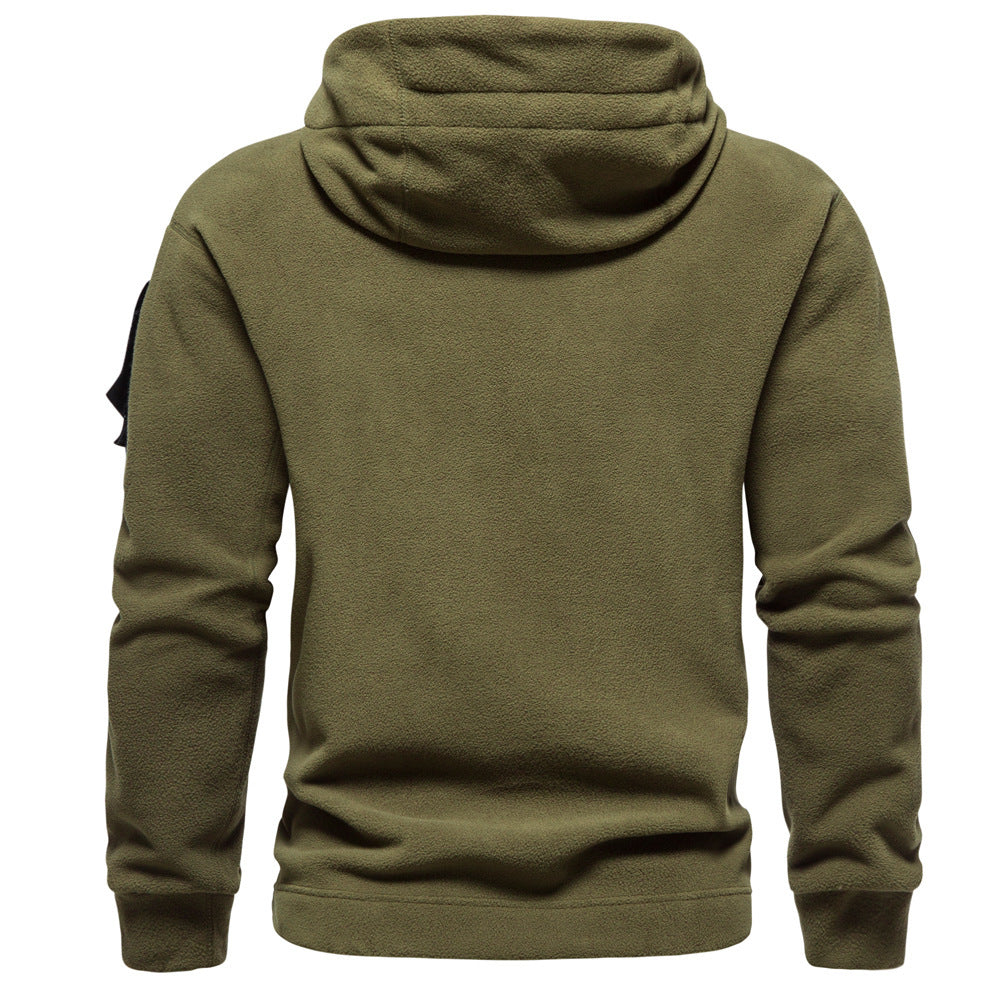 Herren Fleece Hoodie mit Reißverschlusstaschen Sportlich Modern