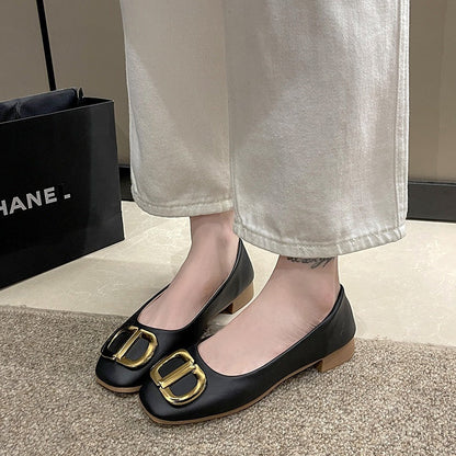 Damen Ballerinas Elegante Schnalle Schuhe Schwarze Mode
