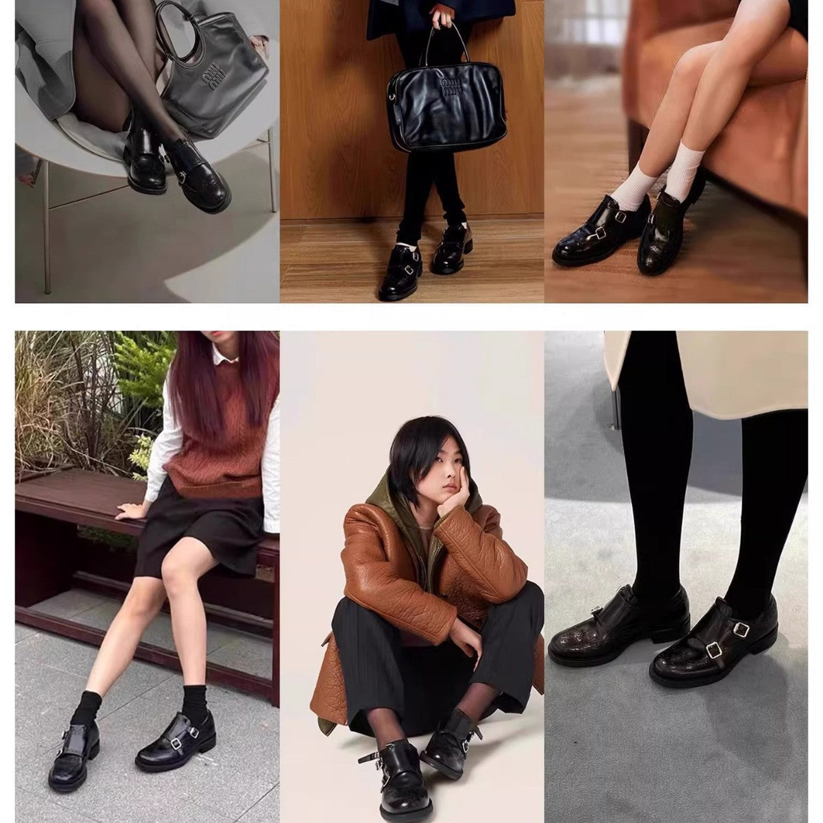 Damen Schuhe Doppelmonk Elegante Perforiert Schwarz