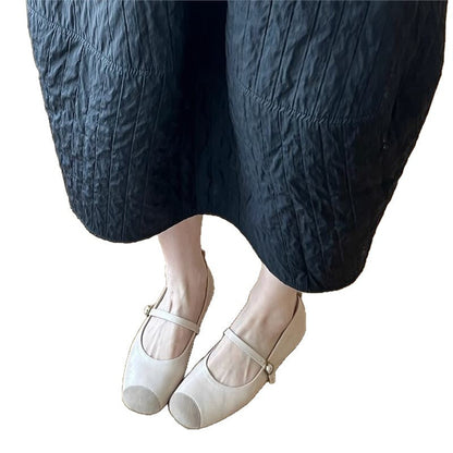 Damen Ballerinas Bequem Elegant Riemenverschluss