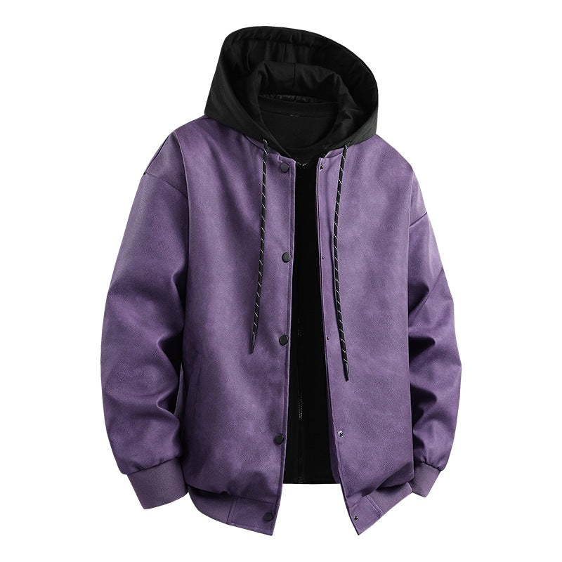 Herren Übergangsjacke Modern mit Abnehmbarer Kapuze Sportlich