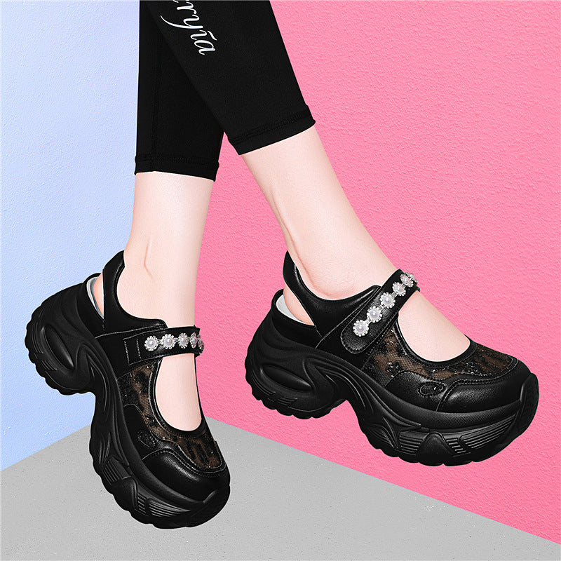 Damen Sneaker mit Blütenapplikation Modisch Frauen Schuhe