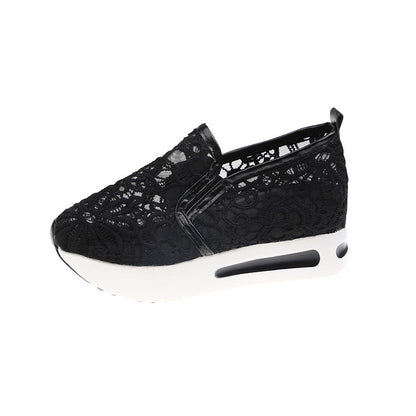 Damen Sneaker Slip-On Bequem Spitze Optik