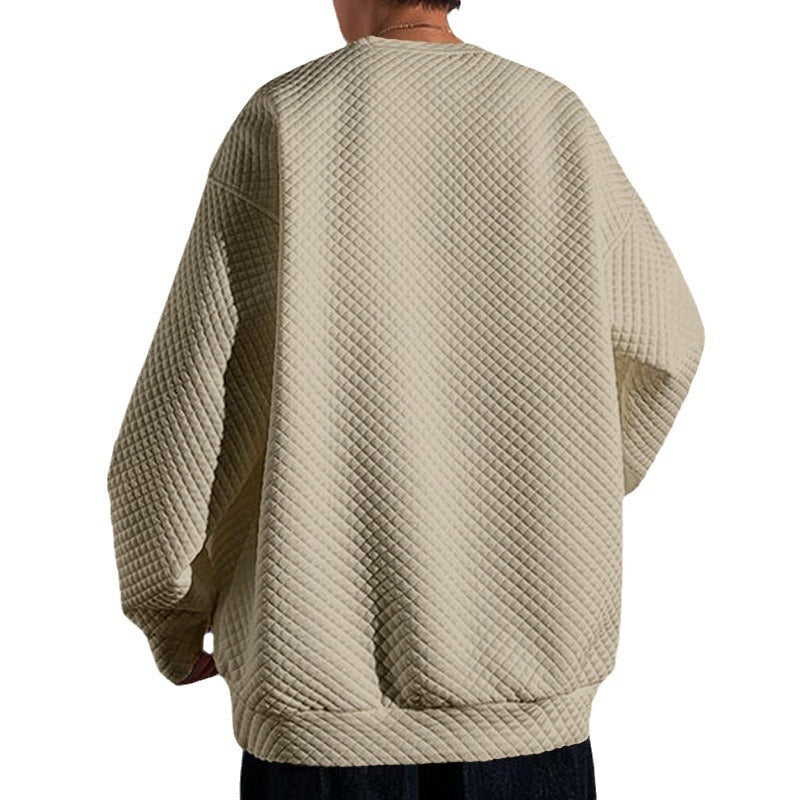 Das klingt etwas komisch. Ich versuche, einen besseren Titel zu finden. 

Hier ist ein Vorschlag:
Herren Sweatshirt mit strukturiertem Design und lockerem Passform BerlinGlamour