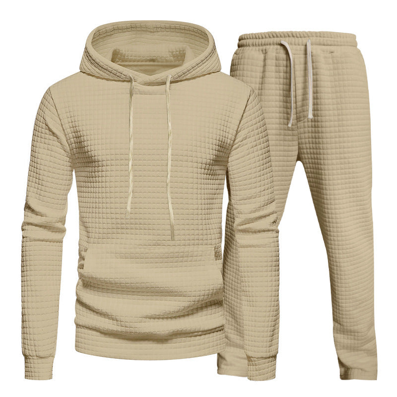 Herren Sportanzug Hoodie Jogginghose Set Struktur Optik