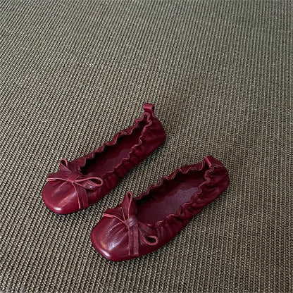 Damen Ballerinas Raffiniert Elastisch Rüschen Design