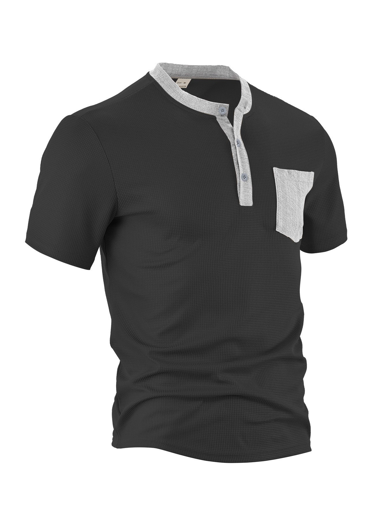 Herren Kurzarm-Shirt Modern mit Brusttasche und Textur