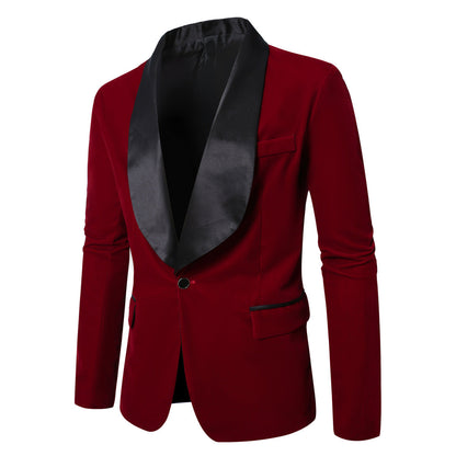 Eleganter Herren Blazer Samt mit Satin Revers Schick