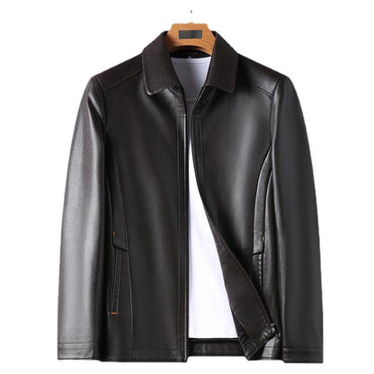 Lederjacke Herren Modern Elegant Schnitt Schwarz