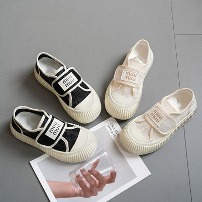 Damen Sneaker atmungsaktiv Klettverschluss Sportlich