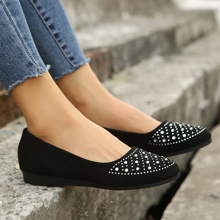 Elegante Damen Ballerinas mit Strass und Weichem Innenfutter