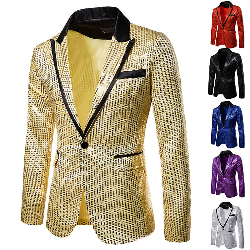 Glänzendes Pailletten Sakko Herren Abendjacke Elegant - BerlinGlamour